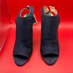 Nine West Dark Blue Open-Toe Heeled Boots